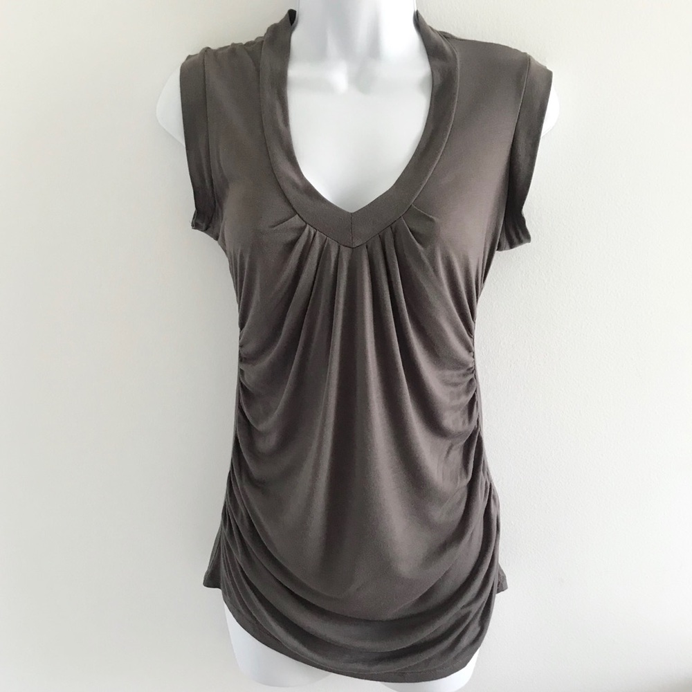 COPY - NWOT Zara Collection Brown Taupe Ruched Sleeveless Top